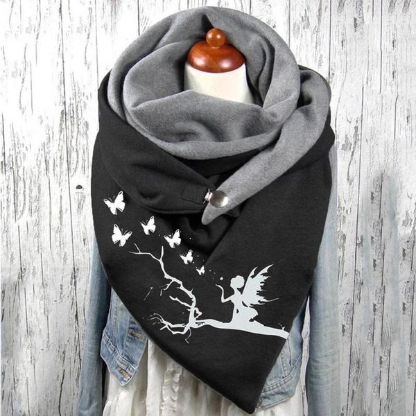scarves winter warm view printing female buckle scarf print soft button wrap casual shawls foulard thick blanket 40#, Blue;gray
scarves winter warm view printing female buckle scarf print soft button wrap casual shawls foulard thick blanket 40#, Blue;gray