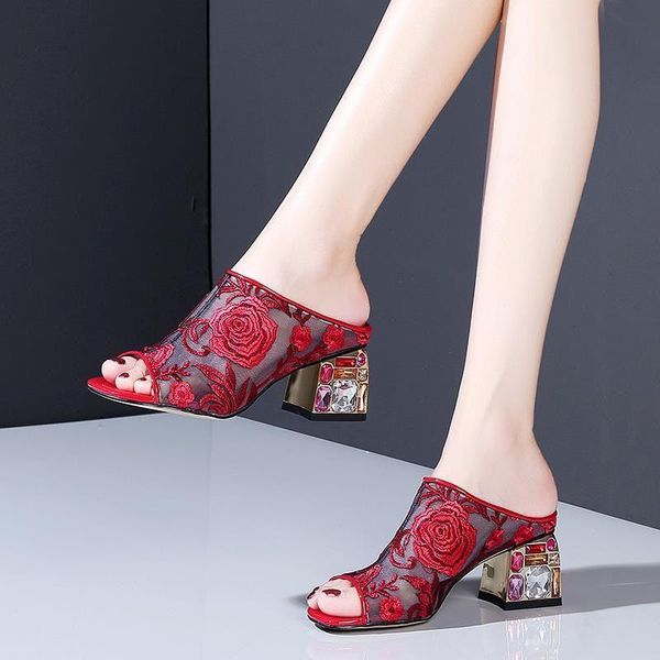 slippers ethnic embroider rhinestone square heel light peep toe non-slip outdoor casual slides women sandals plus size 34-42, Black
slippers ethnic embroider rhinestone square heel light peep toe non-slip outdoor casual slides women sandals plus size 34-42, Black