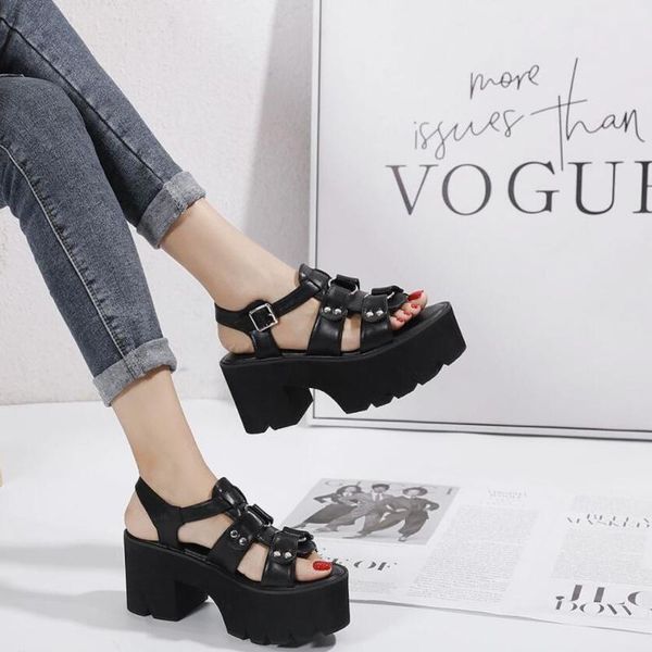 sandals women soft leather casual open toe buckle strap gladiator summer shoes punk black gothic woman platform
sandals women soft leather casual open toe buckle strap gladiator summer shoes punk black gothic woman platform