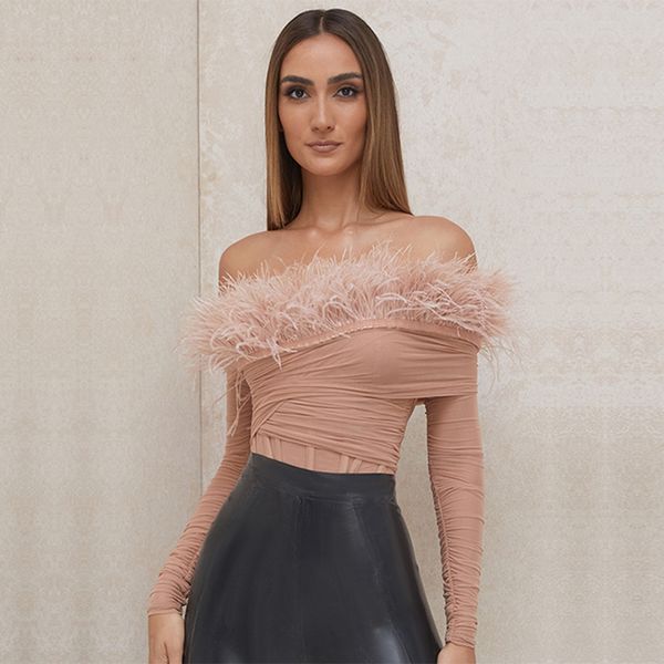 adyce new winter women pink feathers off shoulder bandage bikini bodysuits long sleeve club party bodycon rompers bodysuitshigh quality, Black;gray
adyce new winter women pink feathers off shoulder bandage bikini bodysuits long sleeve club party bodycon rompers bodysuitshigh quality, Black;gray