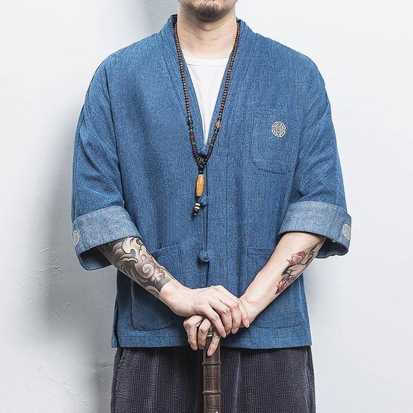 men's jackets chinese stylel 100% cotton kimono cardigan men vintage denim jacket casual coat male streetwe plus size, Black;brown
men's jackets chinese stylel 100% cotton kimono cardigan men vintage denim jacket casual coat male streetwe plus size, Black;brown
