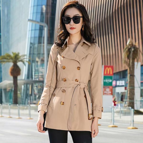 women's trench coats short classic windbreaker waterproof british high-end english style autumn winter gabadian solid color size coat l, Tan;black
women's trench coats short classic windbreaker waterproof british high-end english style autumn winter gabadian solid color size coat l, Tan;black