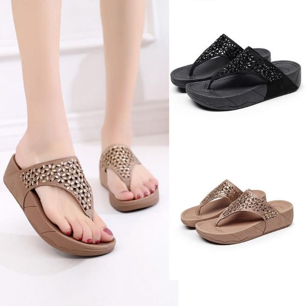 slippers women summer heel sandals clip toe shoes womens crystal flip-flops thick bottom flats beach anti-slip post, Black
slippers women summer heel sandals clip toe shoes womens crystal flip-flops thick bottom flats beach anti-slip post, Black