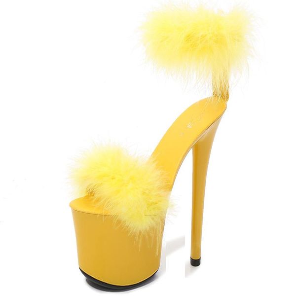 sandals firmranch women's shoes summer sweet and cute plush waterproof platform 20cm super high heel, Black
sandals firmranch women's shoes summer sweet and cute plush waterproof platform 20cm super high heel, Black