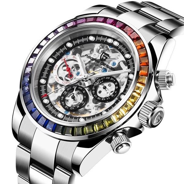 wristwatches pagani design luxury watch men skeleton automatic mechanical stainless steel waterproof fashion rainbow business watches, Slivery;brown
wristwatches pagani design luxury watch men skeleton automatic mechanical stainless steel waterproof fashion rainbow business watches, Slivery;brown