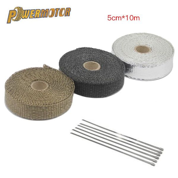 exhaust pipe 50mm*10m motorcycle heat shield thermal tape wrap insulation kit fiberglass with stainless ties 
exhaust pipe 50mm*10m motorcycle heat shield thermal tape wrap insulation kit fiberglass with stainless ties