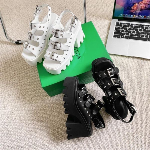 sandals rivet genuine leather high heels gladiator punk women summer casual platform shoes hollow out open toe thick, Black
sandals rivet genuine leather high heels gladiator punk women summer casual platform shoes hollow out open toe thick, Black