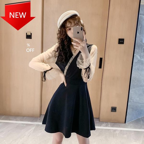 casual dresses patchwork slim long sleeve middle waist black autumn women one-piece dress korean mesh, Black;gray
casual dresses patchwork slim long sleeve middle waist black autumn women one-piece dress korean mesh, Black;gray