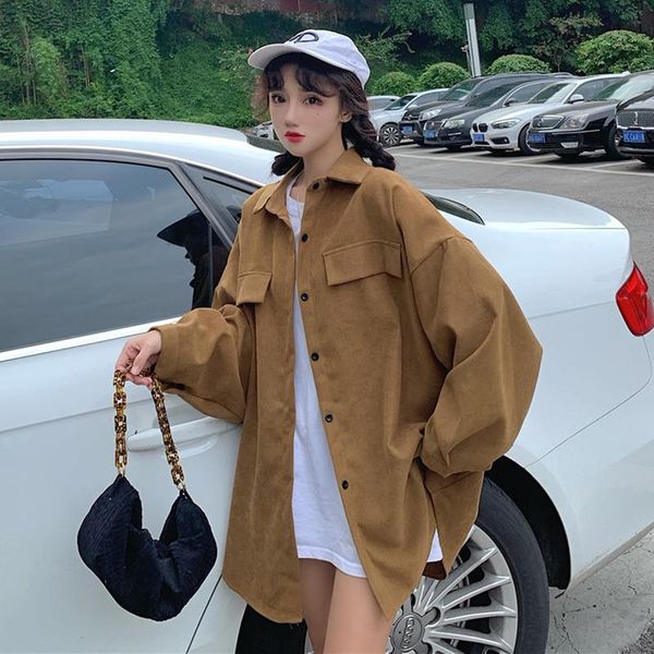 women's jackets for women 2021 autumn korean version fashion solid color french age reduction collar loose long sleeve coats, Black;brown
women's jackets for women 2021 autumn korean version fashion solid color french age reduction collar loose long sleeve coats, Black;brown