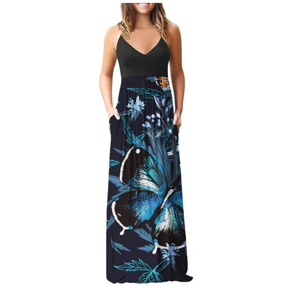 casual dresses butterfly printed dress woman ankle length long maxi sleeveless robe backless summer v neck bohemian sundress, Black;gray
casual dresses butterfly printed dress woman ankle length long maxi sleeveless robe backless summer v neck bohemian sundress, Black;gray