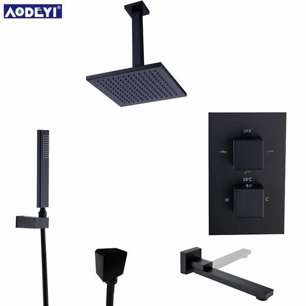 bathroom shower sets black brass thermostatic faucets faucet set mix valve with 8/10/12 inch rainfull head 3 ways
bathroom shower sets black brass thermostatic faucets faucet set mix valve with 8/10/12 inch rainfull head 3 ways