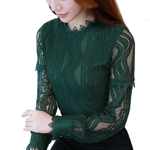 women's blouses & shirts women spring autumn style lace lady casual hollow-out long sleeve green black pink, White
women's blouses & shirts women spring autumn style lace lady casual hollow-out long sleeve green black pink, White
