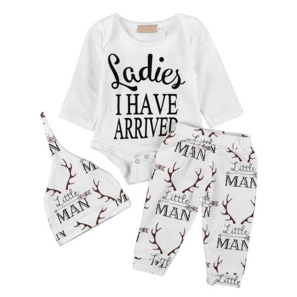 clothing sets boys girls children born baby letter romper print pants outfits hat three piece set suit 0-18m, White
clothing sets boys girls children born baby letter romper print pants outfits hat three piece set suit 0-18m, White