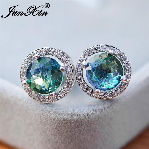 stud gradient rainbow fire crystal round earrings white gold colorful zircon blue green stone for women jewelry, Golden;silver
stud gradient rainbow fire crystal round earrings white gold colorful zircon blue green stone for women jewelry, Golden;silver
