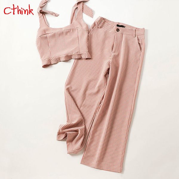 spring pink plaid cropped and wide leg pants women new sale fashion ankle length pant two pieces sets for woman 2 piece set 210302, White
spring pink plaid cropped and wide leg pants women new sale fashion ankle length pant two pieces sets for woman 2 piece set 210302, White