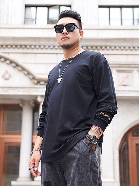 plus sized and lengthened sleeves t-shirt overweight man trendy fashion black slimming stretch youth casual large mens clothing, White;black
plus sized and lengthened sleeves t-shirt overweight man trendy fashion black slimming stretch youth casual large mens clothing, White;black