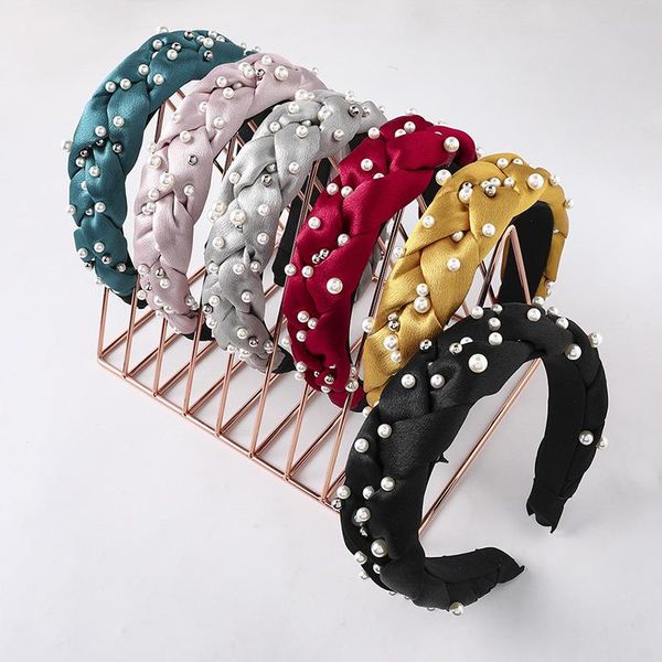 hair accessories scrunchies pearl satin braided bezel wide hairbands headband handmade cross knotted head hoop plait headdress 
hair accessories scrunchies pearl satin braided bezel wide hairbands headband handmade cross knotted head hoop plait headdress