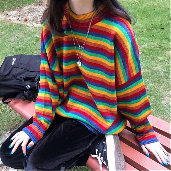 female korean harajuku hong kong flavored loose striped sweater womens sweaters japanese kawaii ulzzang clothing for women, White;black
female korean harajuku hong kong flavored loose striped sweater womens sweaters japanese kawaii ulzzang clothing for women, White;black