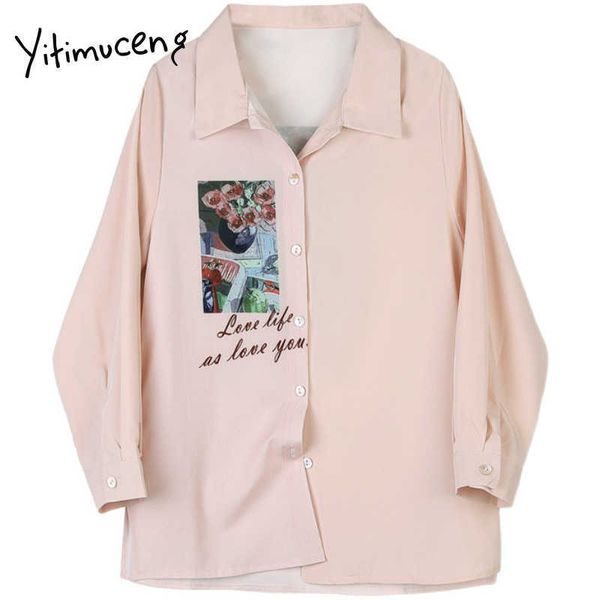 yitimuceng vintage print blouse women button up shirts loose spring turn-down collar long sleeve single breasted 210601, White
yitimuceng vintage print blouse women button up shirts loose spring turn-down collar long sleeve single breasted 210601, White