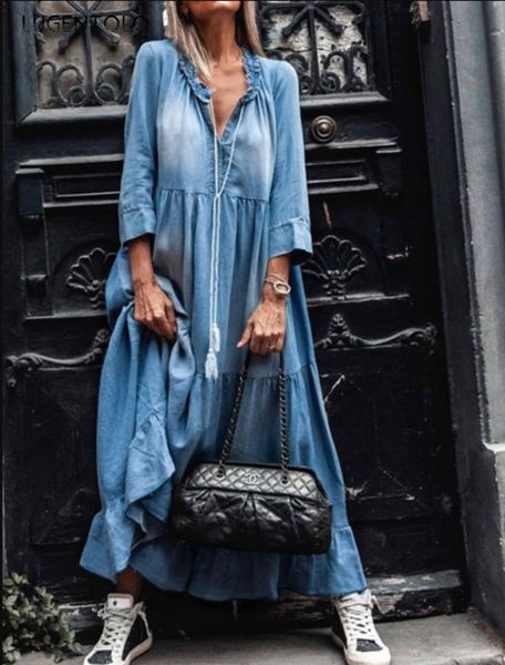 casual dresses women loose dress spring summer v-neck solid polyester female big swing street simple long lugentolo, Black;gray
casual dresses women loose dress spring summer v-neck solid polyester female big swing street simple long lugentolo, Black;gray