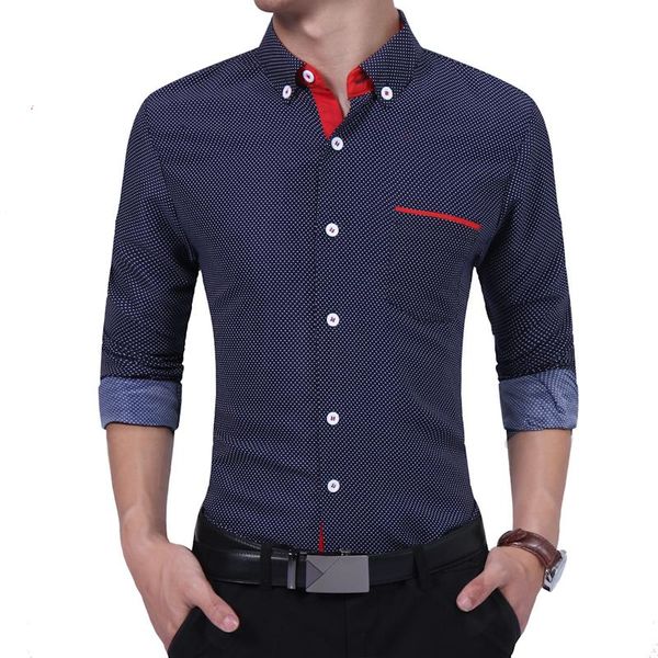 men's casual shirts 2021 brands men long sleeve lapel fashion slim fit business polka dot pocket male large size shirt blouses, White;black
men's casual shirts 2021 brands men long sleeve lapel fashion slim fit business polka dot pocket male large size shirt blouses, White;black