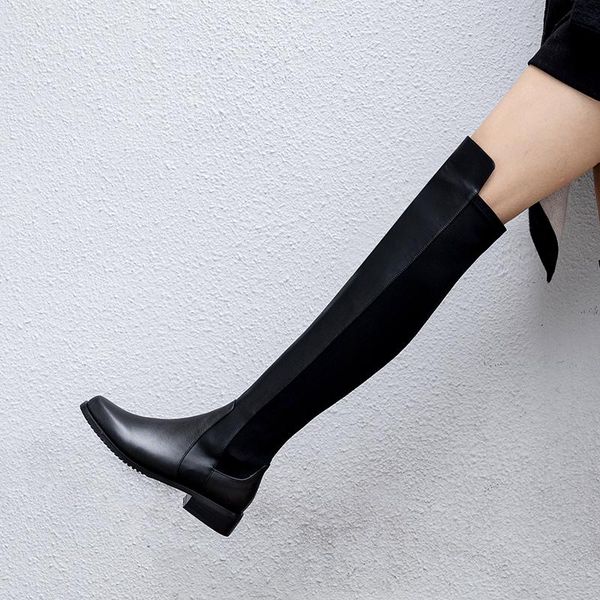 boots autumn/winter women knee-high genuine leather female european brand knight side zipper stretch, Black
boots autumn/winter women knee-high genuine leather female european brand knight side zipper stretch, Black