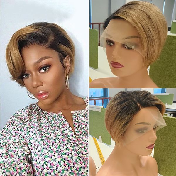 16inch wig 13x4x1 t lace front wig side part short human hair wigs ombre honey blonde straight remy hair bobbi collection, Black
16inch wig 13x4x1 t lace front wig side part short human hair wigs ombre honey blonde straight remy hair bobbi collection, Black
