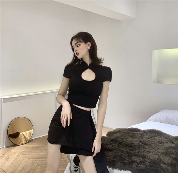 2021 new chinese turtleneck short sleeves women cut-off fashion thin hollow fit tank clubwear b0hy, White
2021 new chinese turtleneck short sleeves women cut-off fashion thin hollow fit tank clubwear b0hy, White