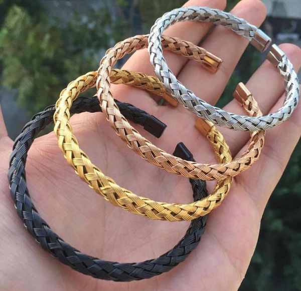 fashion stainless steel for women twisted cable wire charm bracelet bangle jewelry, Black
fashion stainless steel for women twisted cable wire charm bracelet bangle jewelry, Black