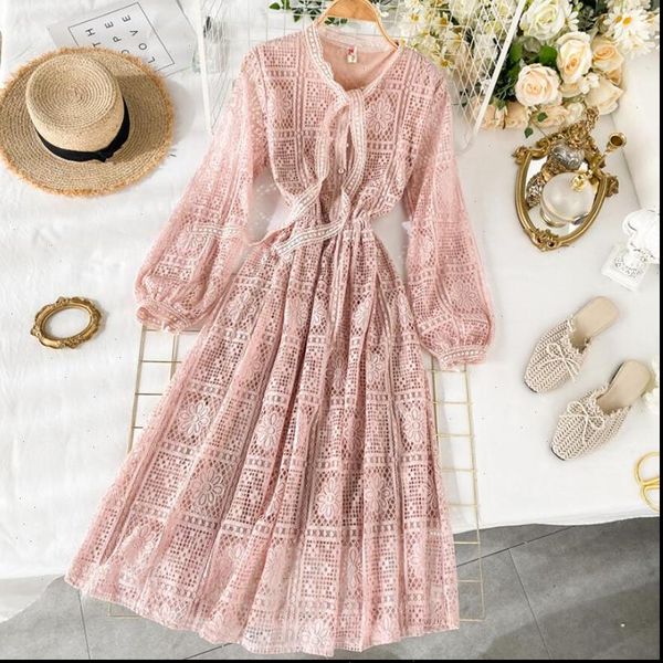 2021 spring pink party dress women high waist bow long sleeve sweet lace dress elegant lady a line long dresses vestidos, Black;gray
2021 spring pink party dress women high waist bow long sleeve sweet lace dress elegant lady a line long dresses vestidos, Black;gray