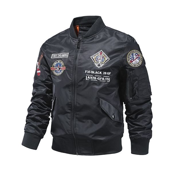 jacket fashion brand flight suit embroidered tooling men's air military jacket, Black
jacket fashion brand flight suit embroidered tooling men's air military jacket, Black
