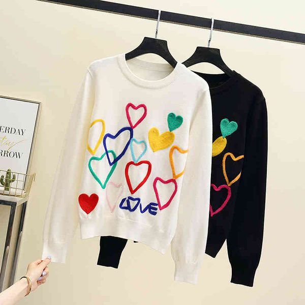 women's sweaters autumn knitted aesthetics heart striped pullovers girls sweet long sleeve o-neck jumper autumn streetwear v6jk, White;black
women's sweaters autumn knitted aesthetics heart striped pullovers girls sweet long sleeve o-neck jumper autumn streetwear v6jk, White;black