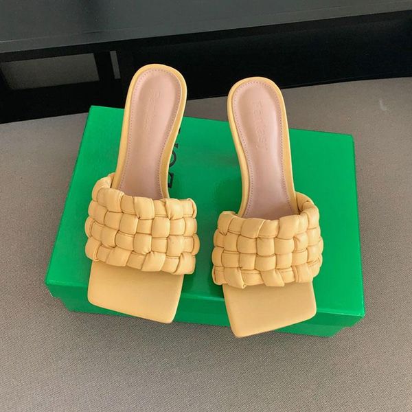 slippers 2021 fashion women summer weave square toe high heels leisure sandals slip on mules outdoor beach slides shoes, Black
slippers 2021 fashion women summer weave square toe high heels leisure sandals slip on mules outdoor beach slides shoes, Black