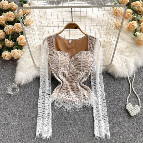 women's blouses & shirts black/white lace blouse women square collar long sleeve slim strapless party female elegant shirt blusas
women's blouses & shirts black/white lace blouse women square collar long sleeve slim strapless party female elegant shirt blusas