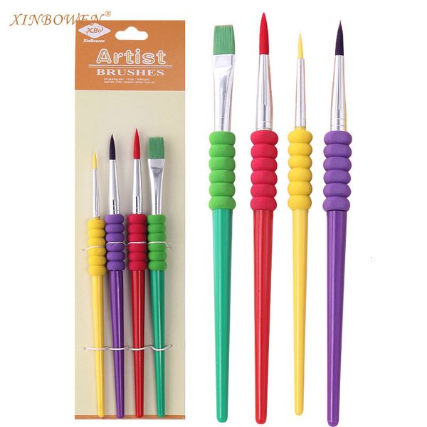 painting pens 4-pack candy water nylon color oil painting brush plastic paintbrush set for children, Black;red
painting pens 4-pack candy water nylon color oil painting brush plastic paintbrush set for children, Black;red