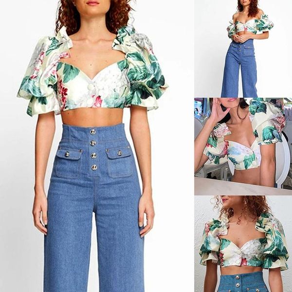 summer fashion casual patchwork print puff sleeve chest-wrapped navel slim short women nightclub club, White
summer fashion casual patchwork print puff sleeve chest-wrapped navel slim short women nightclub club, White