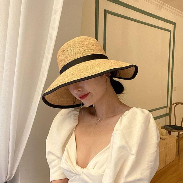 new fashion wide brim sun hats black bowknot bucket hat foldable beach bonnet enfant cap straw raffia hat for women summer bap, Blue;gray
new fashion wide brim sun hats black bowknot bucket hat foldable beach bonnet enfant cap straw raffia hat for women summer bap, Blue;gray