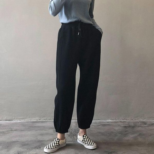 women's pants & capris 2021 winter women sports hoodie korean fashion elastic waist velvet warm casual sweatpants cropped trouser femal, Black;white
women's pants & capris 2021 winter women sports hoodie korean fashion elastic waist velvet warm casual sweatpants cropped trouser femal, Black;white