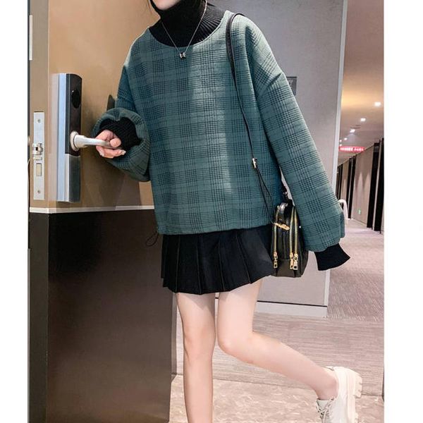 women's hoodies & sweatshirts turtleneck plaid plus velvet autumn and winter loose students warm pullover sweatshirt women, Black
women's hoodies & sweatshirts turtleneck plaid plus velvet autumn and winter loose students warm pullover sweatshirt women, Black