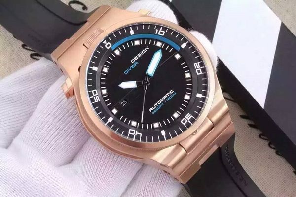 47mm automatic men watch mens wristwatch cool fold design limited edition sport watches father gift birthday rubber strap, Slivery;brown
47mm automatic men watch mens wristwatch cool fold design limited edition sport watches father gift birthday rubber strap, Slivery;brown