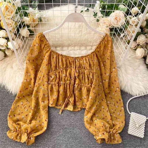 ins floral print chiffon women's summer fashon long sleeve short lady korean fashion clothing blouse m055 210527, White
ins floral print chiffon women's summer fashon long sleeve short lady korean fashion clothing blouse m055 210527, White