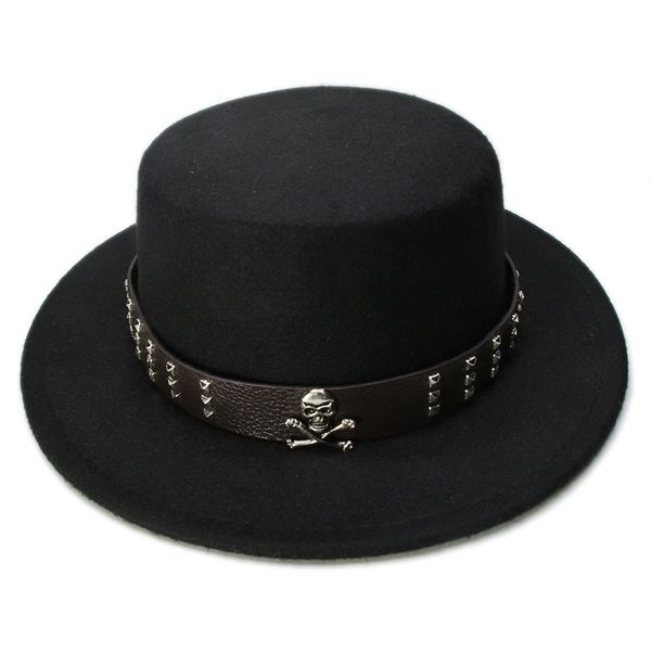 luckylianji women men vintage 100% wool wide brim cap pork pie pork-pie bowler hat skull bead leather band (57cm/adjust), Blue;gray
luckylianji women men vintage 100% wool wide brim cap pork pie pork-pie bowler hat skull bead leather band (57cm/adjust), Blue;gray