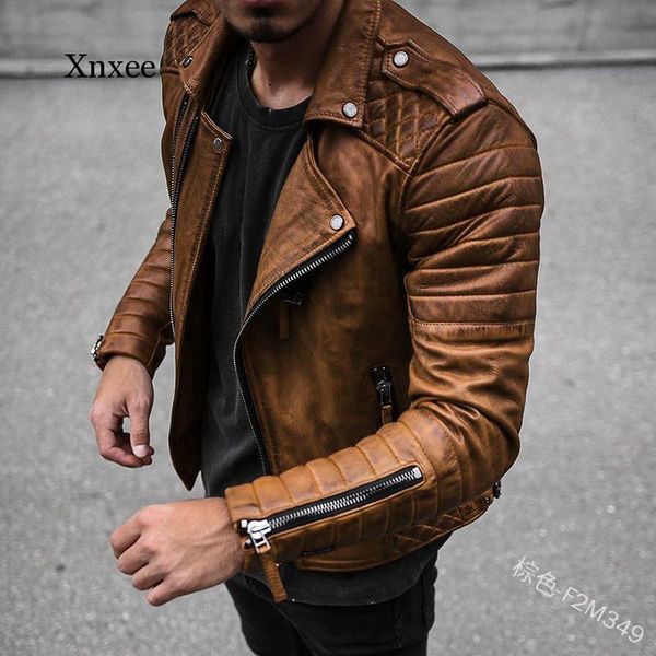 men's casual solid color long sleeve turn-down collar jacket autumn winter fashion zip rivet slim-fitting pu jacket clothing top, Black
men's casual solid color long sleeve turn-down collar jacket autumn winter fashion zip rivet slim-fitting pu jacket clothing top, Black