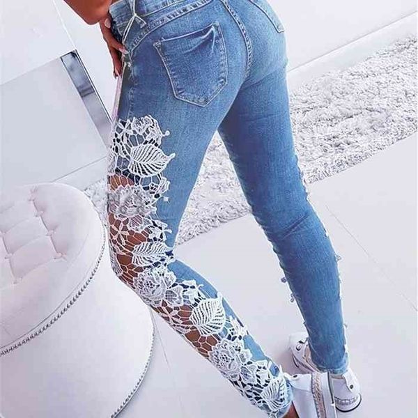 women skinny fashion blue female casual slim fit cotton lace crochet hollow-out jeans
women skinny fashion blue female casual slim fit cotton lace crochet hollow-out jeans