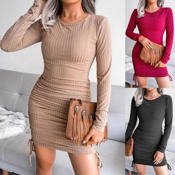 casual dresses drop women dress striped drawstring autumn long sleeve round neck clubwear, Black;gray
casual dresses drop women dress striped drawstring autumn long sleeve round neck clubwear, Black;gray
