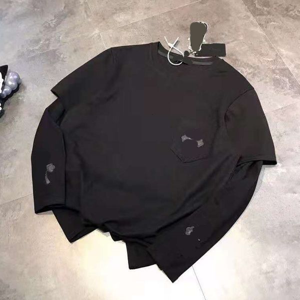t shirt 21 spring and summer fashion brand croix pocket fake 2-piece round neck pullover loose leisure long sleeve for lovers, White
t shirt 21 spring and summer fashion brand croix pocket fake 2-piece round neck pullover loose leisure long sleeve for lovers, White
