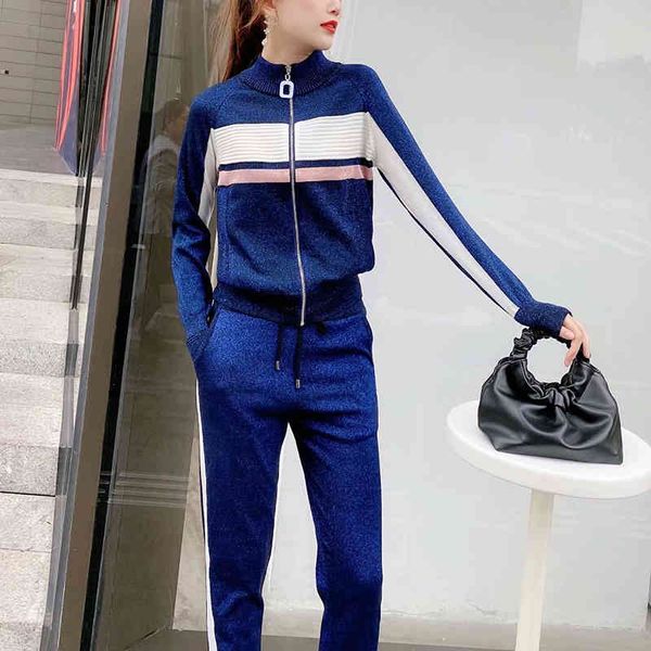 women's suits & blazers zipper long sleeve knitted jacket, pencil pants, fashion sportswear, tight jacket set, autumn and winter, White;black
women's suits & blazers zipper long sleeve knitted jacket, pencil pants, fashion sportswear, tight jacket set, autumn and winter, White;black