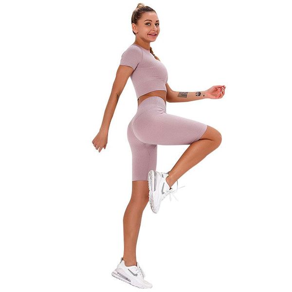yoga outfit summer seamless women set short sleeve crop t shirt high waist shorts sports workout fitness wear suits
yoga outfit summer seamless women set short sleeve crop t shirt high waist shorts sports workout fitness wear suits