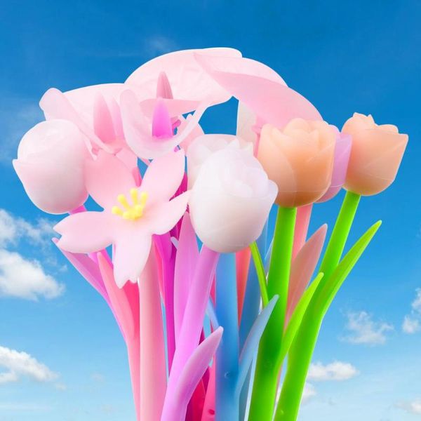 gel pens 8pcs creative color changing tulip pen cute flower silicone black ink 0.5mm stationery office school supplies gift
gel pens 8pcs creative color changing tulip pen cute flower silicone black ink 0.5mm stationery office school supplies gift