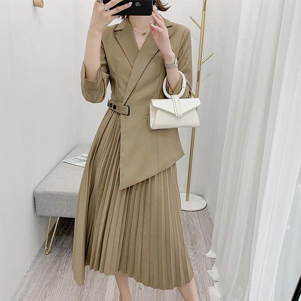 casual dresses pinkou women elegant midi blazer dress notched collar pockets bow tie belt female autumn office wear pleated qa272, Black;gray
casual dresses pinkou women elegant midi blazer dress notched collar pockets bow tie belt female autumn office wear pleated qa272, Black;gray